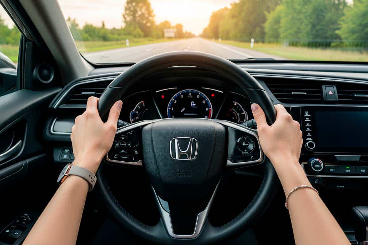 Foto de um motorista dirigindo seu carro.