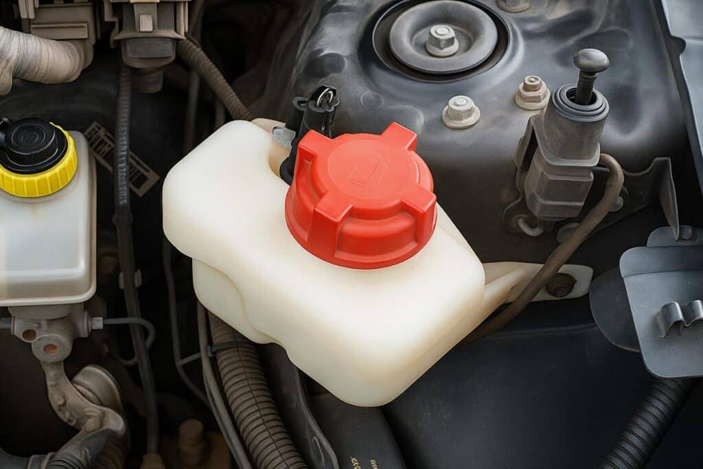 Foto do tanque de partido a frio instalado dentro do motor do carro.